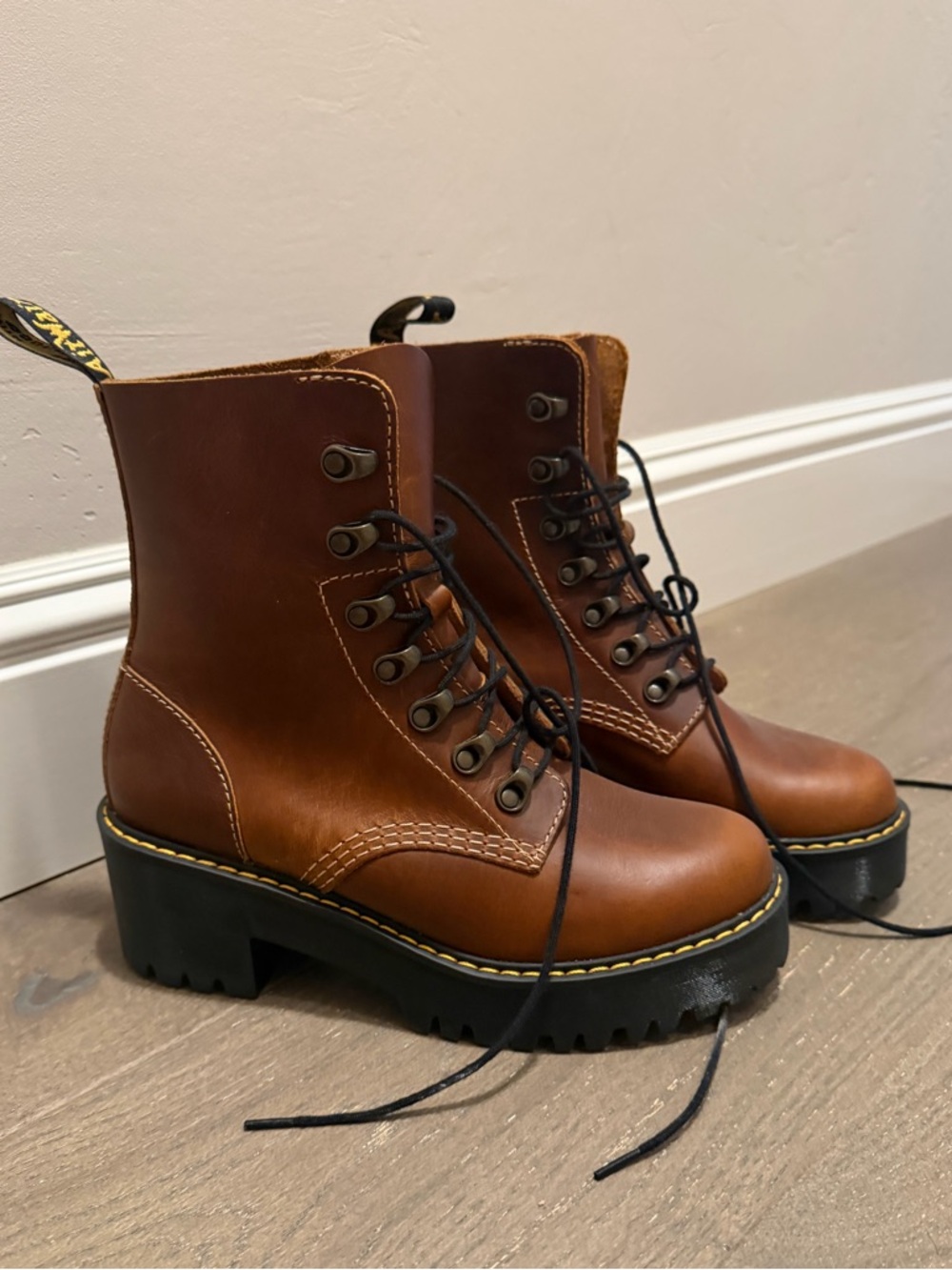 Doc Marten Women's Chestnut Lace-Up Platform Boots
